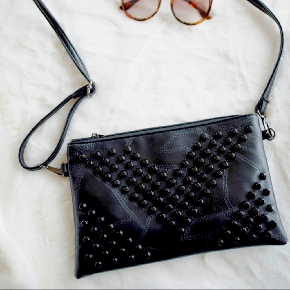 Black Studded Crossbody bag or clutch